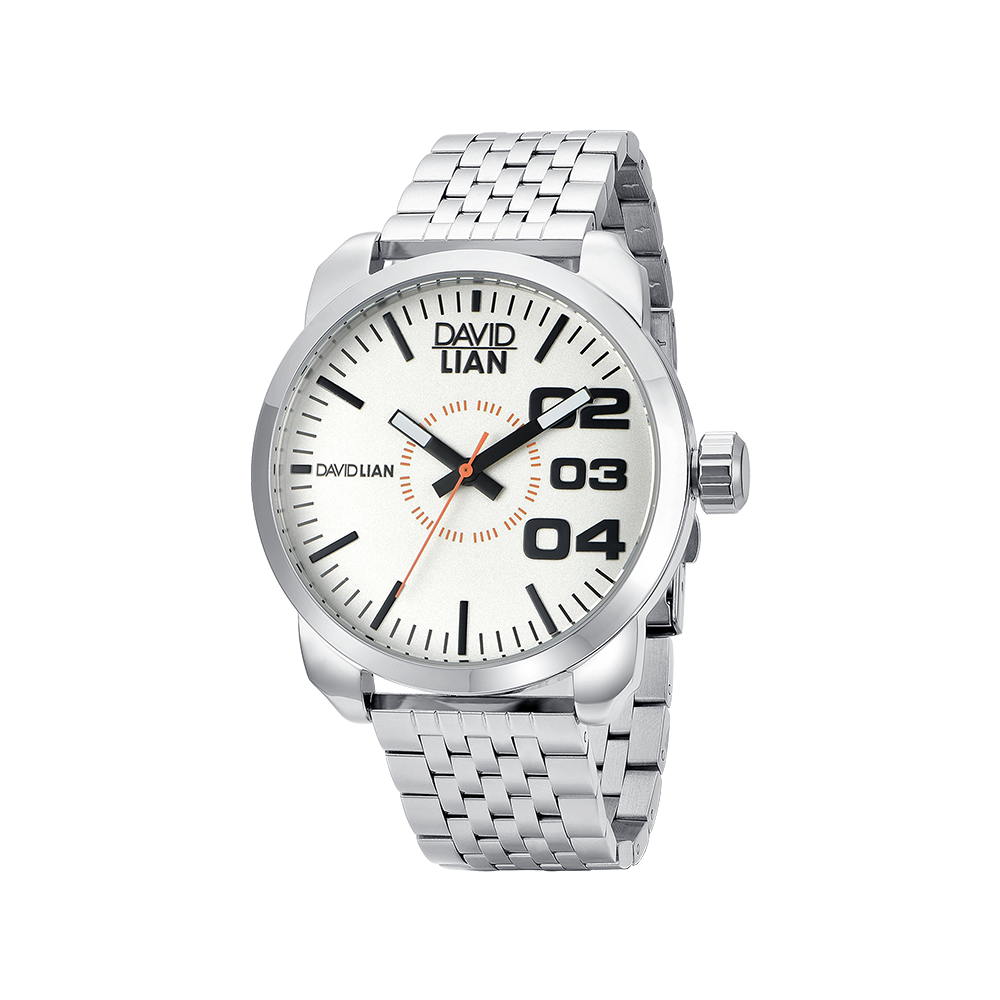 STEEL WATCH WITH SILVER DIAL AND STEEL STRAP