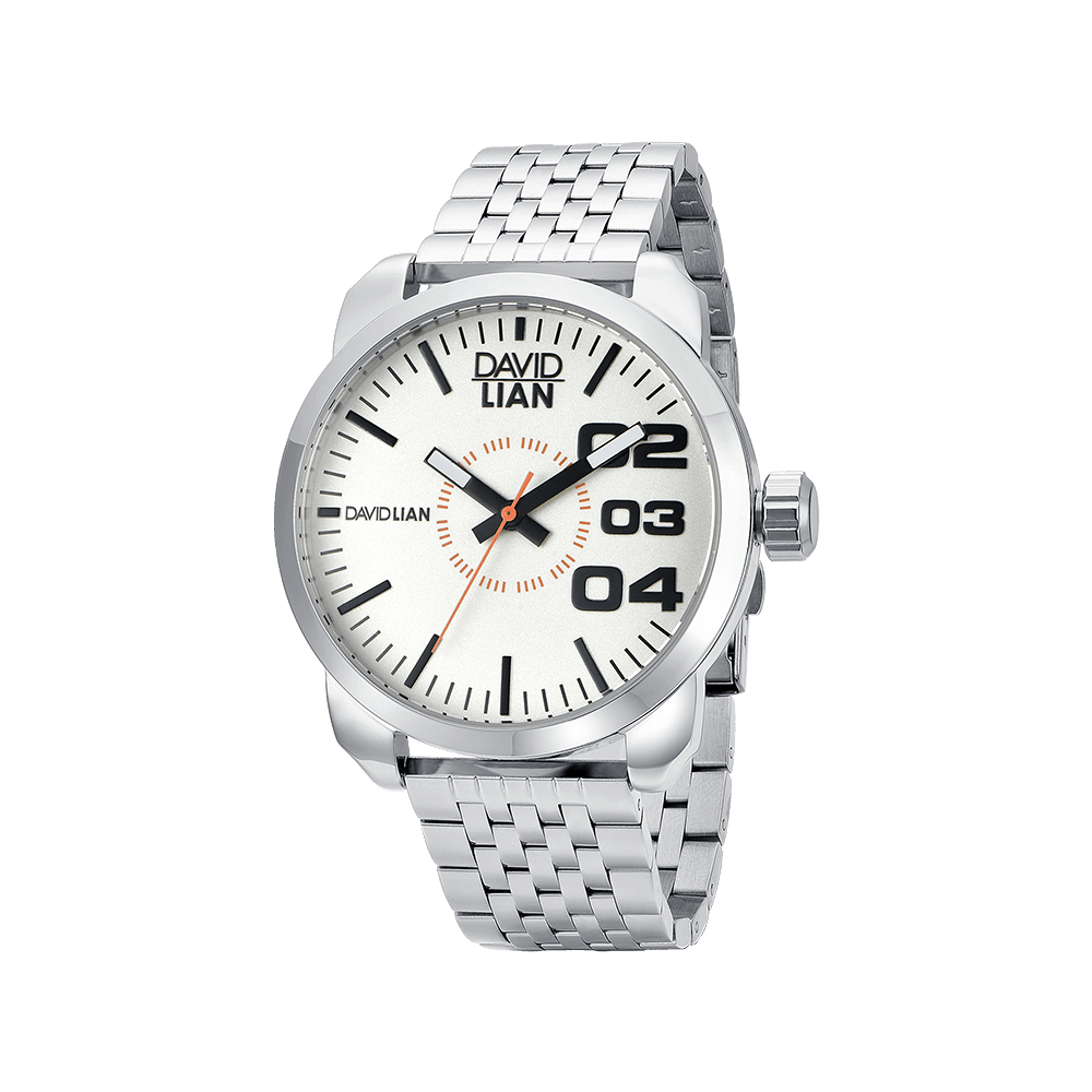 OROLOGIO IN ACCIAIO CON QUADRANTE SILVER E CINTURINO IN ACCIAIO