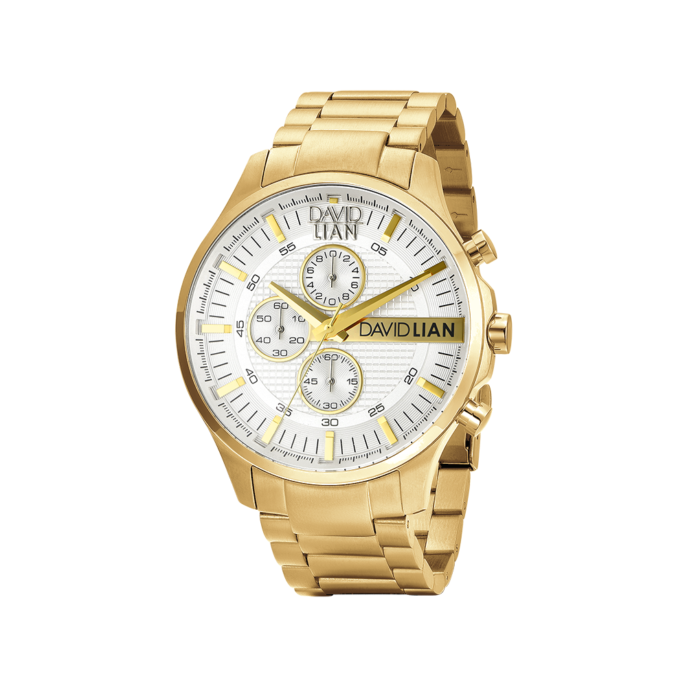 OROLOGIO IN ACCIAIO CON QUADRANTE SILVER E DETTAGLI GOLD